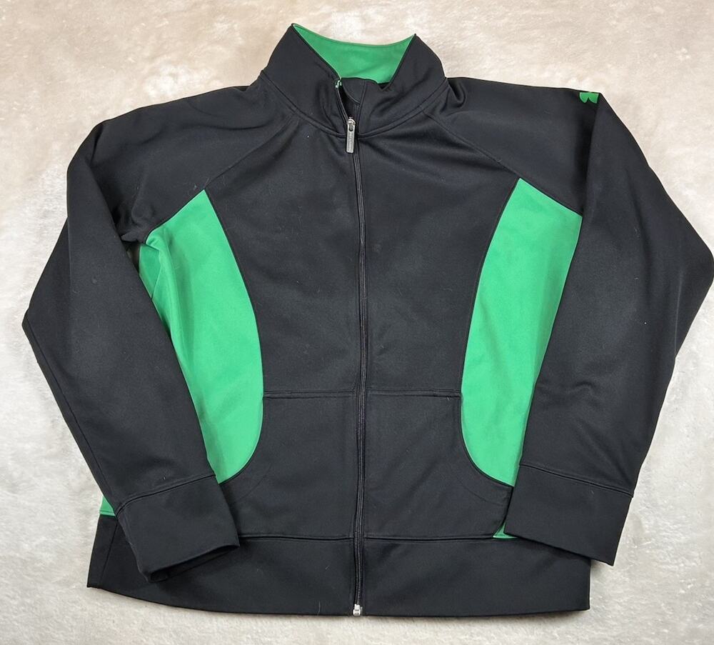 Under Armour Jacket Womens XL Green Full Zip All Season Gear Light Semi Fitted
